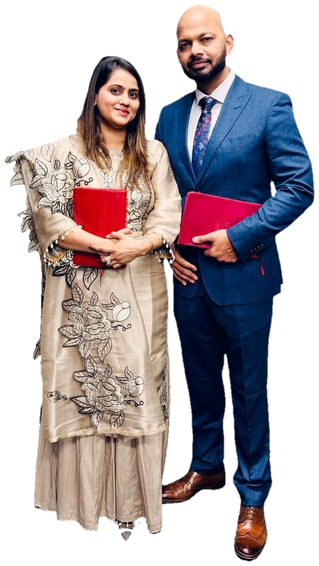 Pastor Vikas and Pastor Jyoti, who lead The New Beginning Church