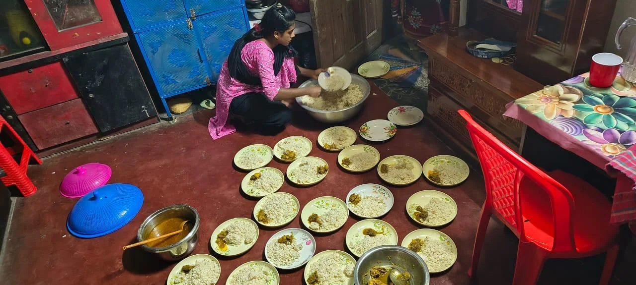 Meals plated and laid out ready to be served