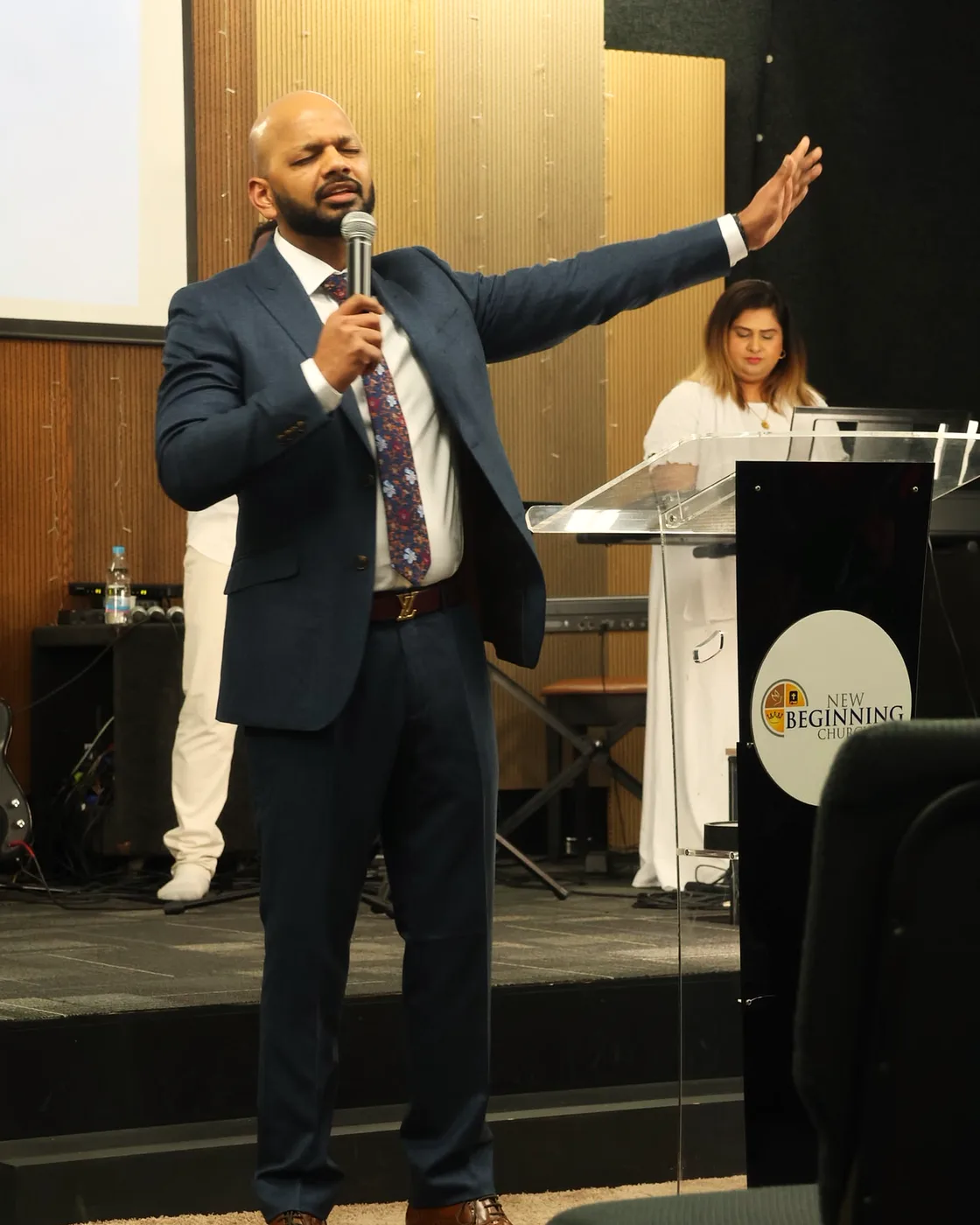 Pastor Vikas preaching at The New Beginning Church